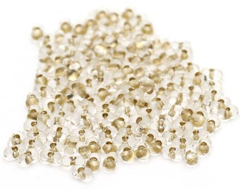 Champagne Gold Czech Crystal Bowtie Beads 2x4mm (Approx. 100pcs)