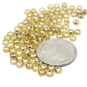Champagne Crystal Rondelle Beads: Sparkly Faceted Beads (3x4mm, 12pcs)