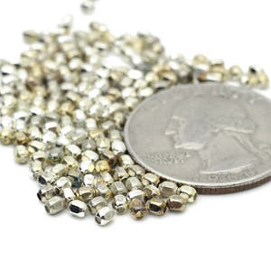 Tiny Vintage Faceted Tube Beads Approx. 2x3mm Approx. 100pcs