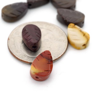 Carved Mookite Leaves Genuine Mookite Gemstones 8x12mm 6pcs
