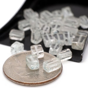 Genuine Natural Rock Crystal Quartz Rectangular Shaped Beads Gemstones 4-8mm 12pcs