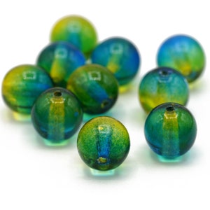 Vintage Rainbow Crystal Ball Beads 8mm 12pcs