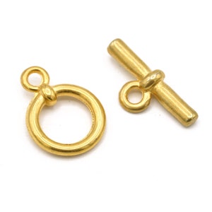 Matte Gold Toggle Clasp Yellow Gold Jewelry Lock 17mm 1pc