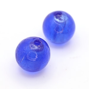 大きな丸型コバルトブルーベネチアンガラスビーズボールビーズ 12 mm 4個