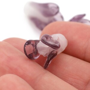 Purple Lampwork Venetian Glass Cabbage Shaped Beads 12x20mm 2pcs
