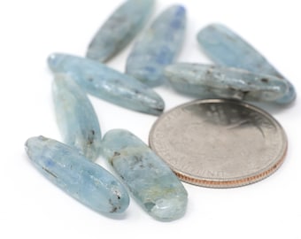 Kyanite Stick Beads, Genuine Natural Kyanite Stones 7x30mm 2pcs