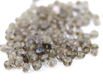 Véritables perles rondelles de topaze fumée 3-4mm 10 pièces