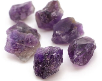 Large Genuine Raw Amethyst Nuggets Center Drilled Approx. 15-20mm 4pcs