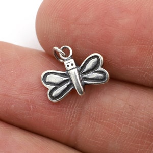 Sterling Silver 925 Butterfly Charm for Jewelry Making 13x15mm 1pc