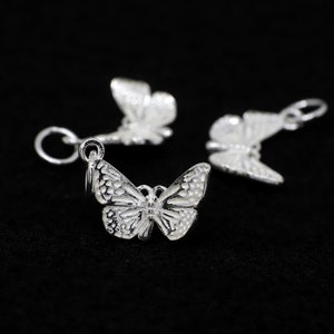 Sterling Silver 925 Butterfly Charm for Jewelry Making 12x16mm 1pc