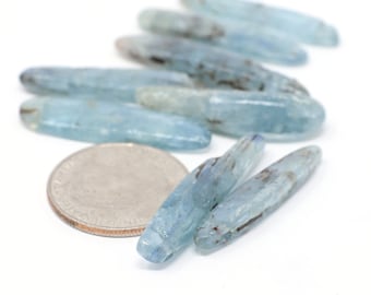 Genuine Natural Kyanite Stick Beads 6x36-40mm 2 pcs