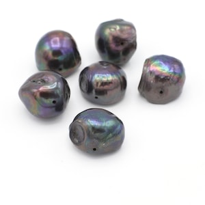 Large Freshwater Natural Peacock Pearl Nuggets 14-16 mm 2pcs