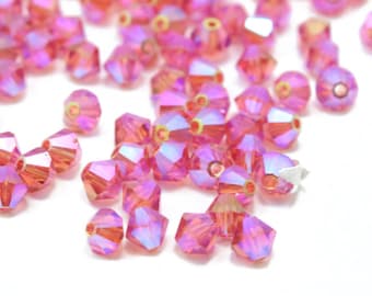 Padparadscha AB Swarovski Crystal Bicones 4mm 12pcs