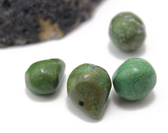 Briolettes de lágrima turquesa genuina 10x15mm 4pcs