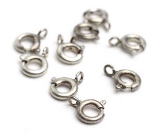 20 Pcs .925 Sterling Silver 6mm Spring Ring Clasp Closed - Etsy