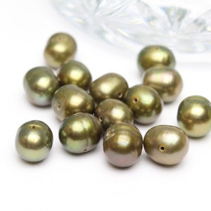 Freshwater Pearls Gold Potato Shaped 7x9mm 6pcs