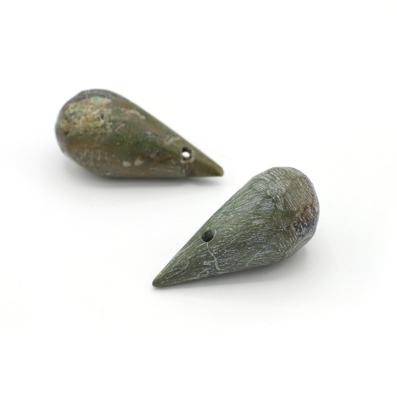 Genuine Turquoise Briolettes Large Teardrop Shaped Stones 25mm 2pcs