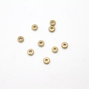 Round Brass Spacer Caps Findings 2x4mm 10pcs image 4