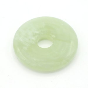 Genuine Green Jade Donut Shaped Pendant Gemstone Pendant 45mm 1pc