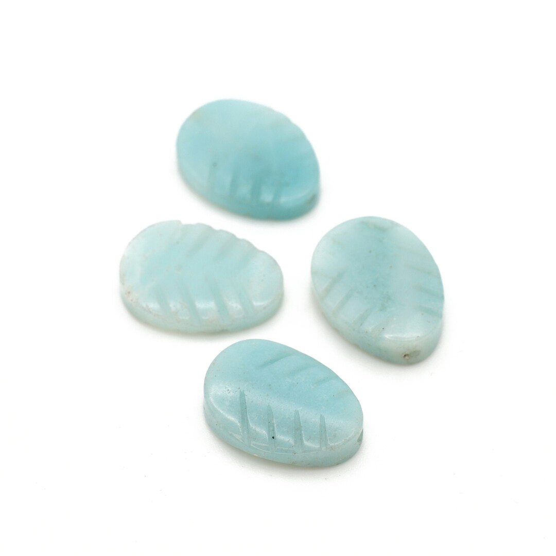 Genuine Amazonite Carved Leaves 15x20mm 2pcs Etsy