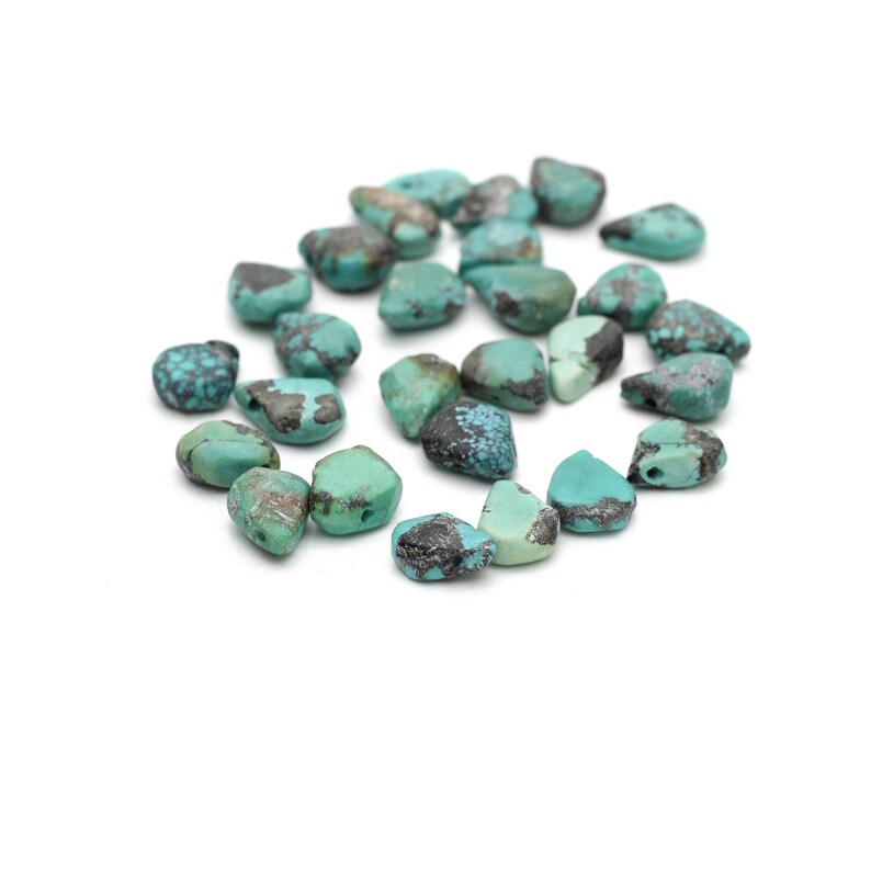 Genuine Turquoise Flat Teardrops Briolette Beads 12-14 mm 2pcs
