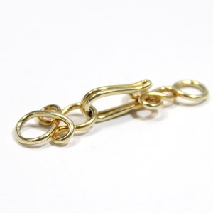 18k Vermeil Over Sterling Silver 925 Hand Made Fancy Hook Clasp 2" Long