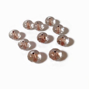 Cooper Lined Rose Gold Color Donut Beads 6x8mm 5pcs
