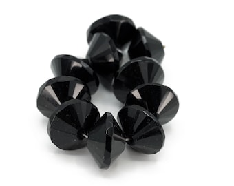 Black Crystal Rivoli Beads, Large Rivoli Crystals 1 strand
