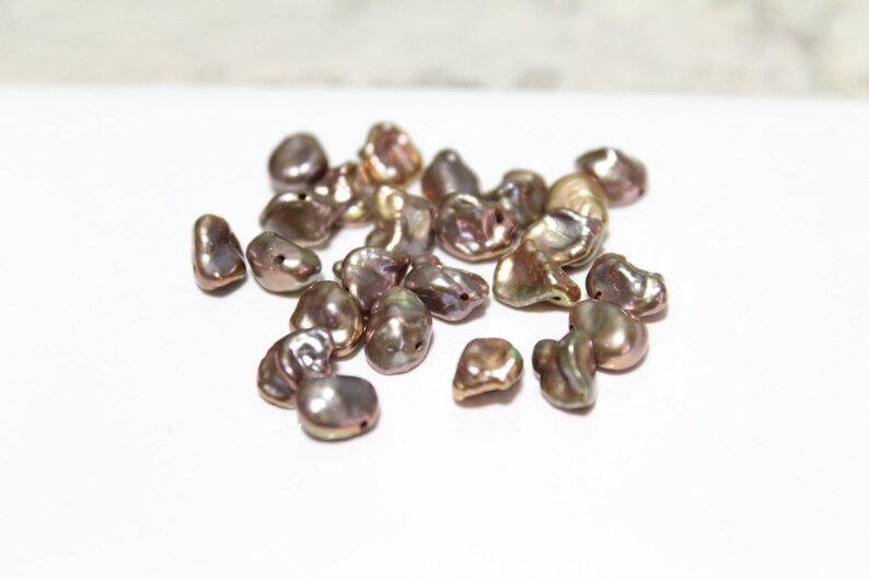 Bronze Freshwater Keshi Pearls 5-9mm 10pcs