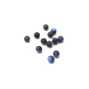 Matte Black Matte Blue Crystal Balls 8mm 6pcs image 3