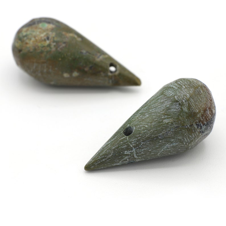 Genuine Turquoise Briolettes Large Teardrop Shaped Stones 25mm 2pcs
