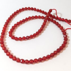 15 Strand of Faceted 4mm Carnelian image 3