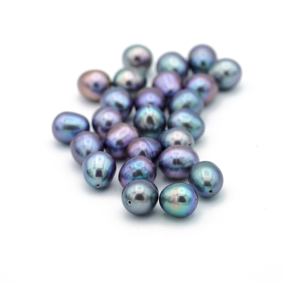 Genuine Freshwater Peacock Pearls Oval Teardrop Shaped 810mm 6pcs Etsy