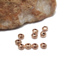 Rose Gold Saucer Style Spacers 4mm 10pcs