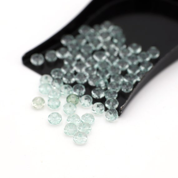 Ice Green Czech Crystal Beads: Faceted Rondelle Discs (3x4mm, 10pcs)