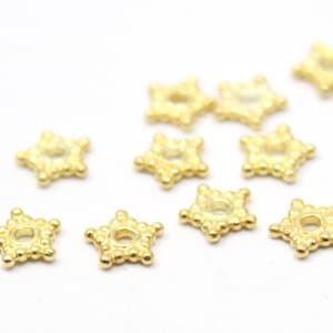 24k Vermeil Gelbgold über Sterling Silber 925 Stern Spacer für Perlen und Schmuckherstellung 6mm 10 Stück