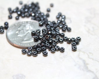 Genuine Faceted Hematite Rondelles 2x3mm Approx. 100 pieces