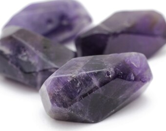 Genuine Natural Faceted Amethyst Nugget Stones 20-35mm 2pcs