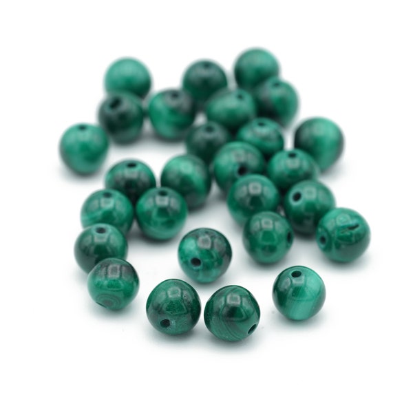 Genuine Malachite Round Shaped Beads, Wholesale Beads for Jewelry Making 6mm 10pcs