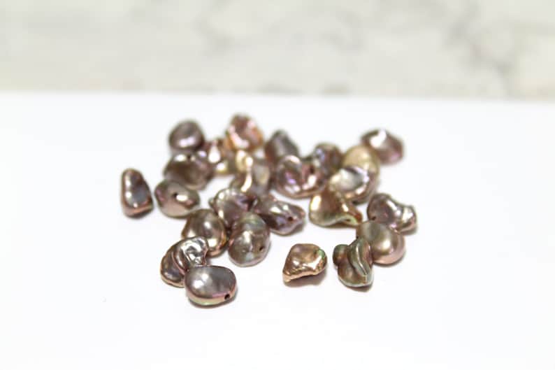 Bronze Freshwater Keshi Pearls 5-9mm 10pcs