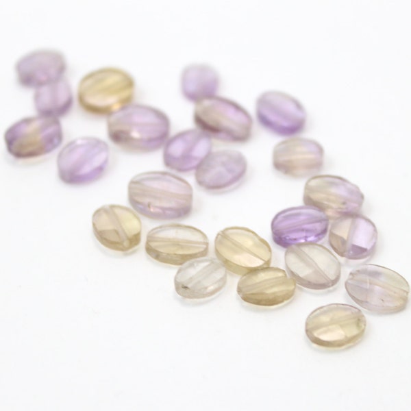 Genuine Ametrine Faceted Oval Stones 6x8mm 10 pcs