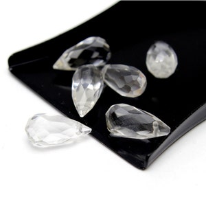 Faceted Teardrop Rock Crystals 6x12mm 6pcs