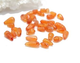 Orange Carnelian Teardrop Briolettes Top Side Drilled 7-10mm x 5-6mm 12pcs