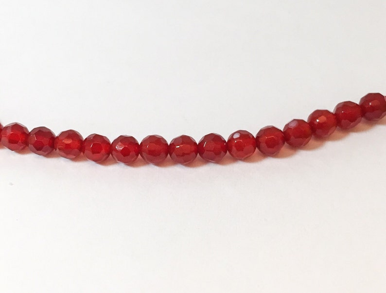 15 Strand of Faceted 4mm Carnelian image 5