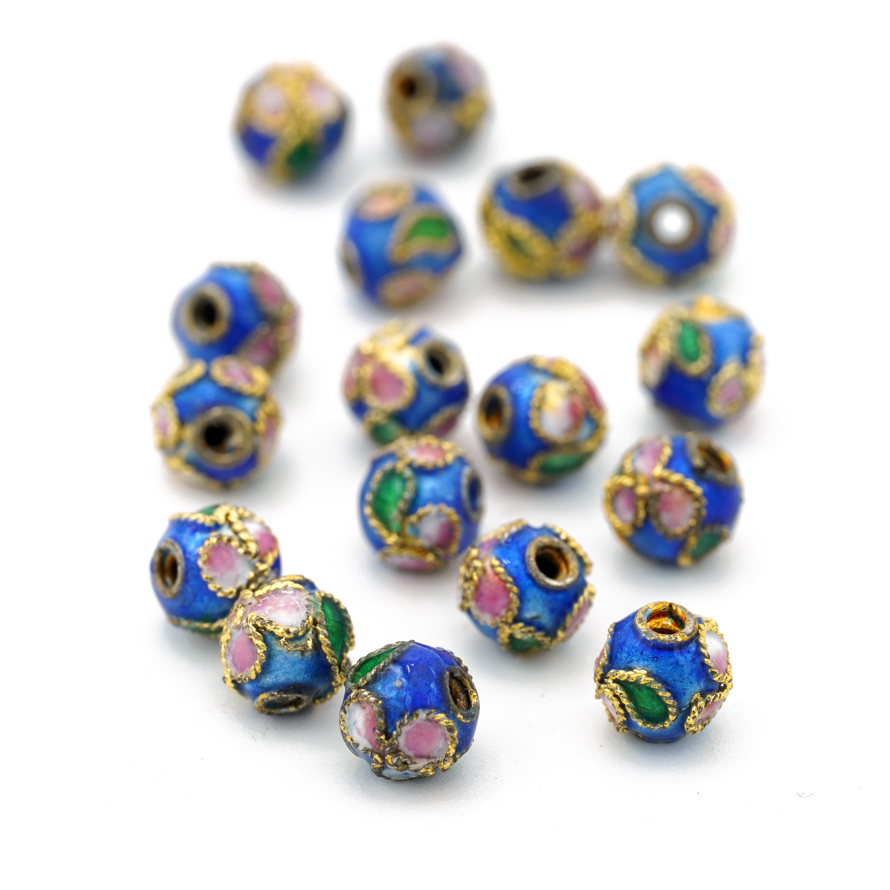 ヴィンテージ 七宝焼き ブルー 6 mm 10個 - Etsy 日本