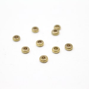 Round Brass Spacer Caps Findings 2x4mm 10pcs image 3