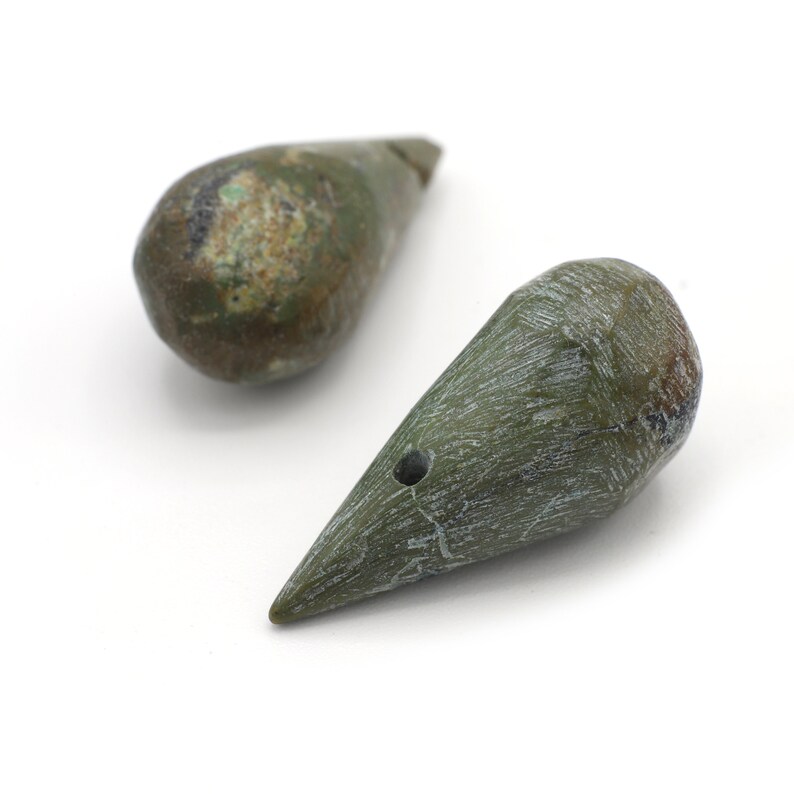 Genuine Turquoise Briolettes Large Teardrop Shaped Stones 25mm 2pcs