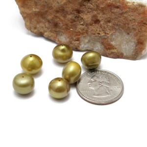 Freshwater Pearls Gold Potato Shaped 8-9 mm 6pcs