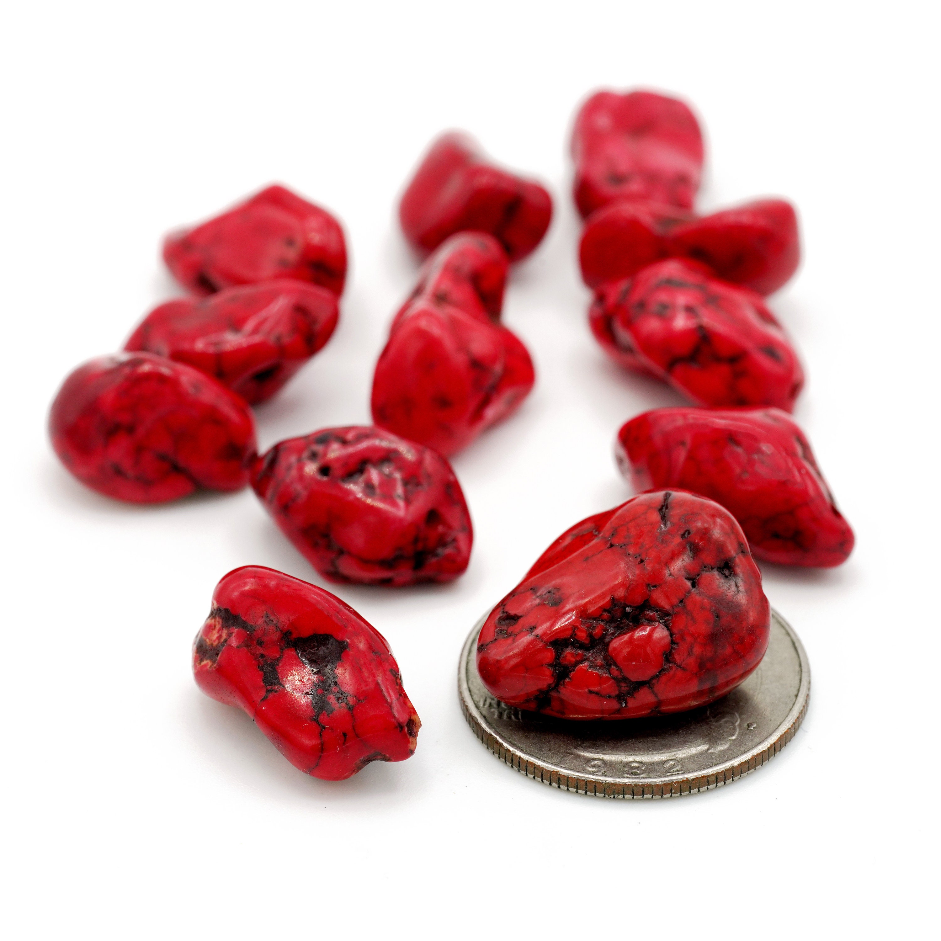 赤いサンゴ　珊瑚　（約10cm〜15cm） 大きな赤珊瑚ビーズ 10-15 mm 6個 - Etsy 日本