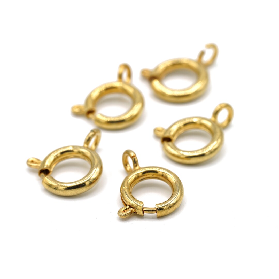 Vintage Large Gold Spring Ring Clasps for Charms and Jewelry Etsy